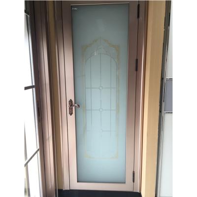 China Fancy Bathroom Modern Cheap Waterproof Single Casement Door Aluminum Toilet Swing Doors for sale