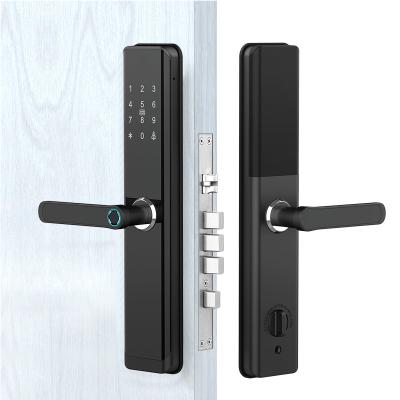 China Electronic Keyless Wifi Tuya APP Digital Door Lock IC Card Fingerprint Password Door Lock IC Card Open Smart Door Lock for sale