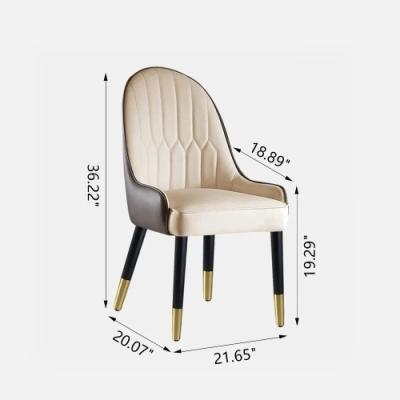 China Cooling Dining Chair With PU Metal Leather White Solid Wood Legs for sale