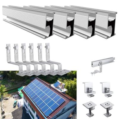 China Customized Based Aluminum Solar Rail PV Panel Mounting Structures for Applicable Module for sale