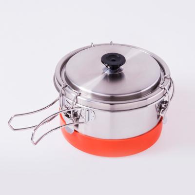 China SUSTAINABLE MAGIC COOKWARE FOR OUTDOOR-CLIMBING FISHING FIRE DAMAGE EASY PLY HANDLE 304STAINLESS STEEL COOKWARE COOKWARE FREE CAMPING for sale