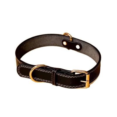 China Wholesale Manufacturer Customized Stocked Luxury Leather Customized Pet Leather Adjustable Collar for sale