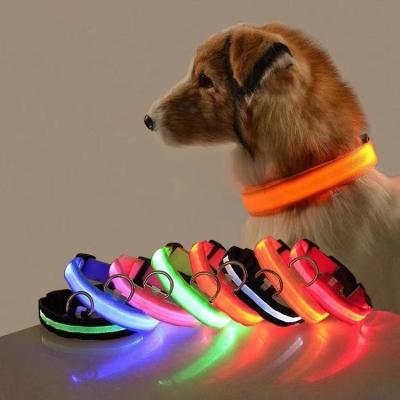 China Viable Flash LED Dog Collars Glow For Safe Walking And Anti-lost Pet Collars for sale