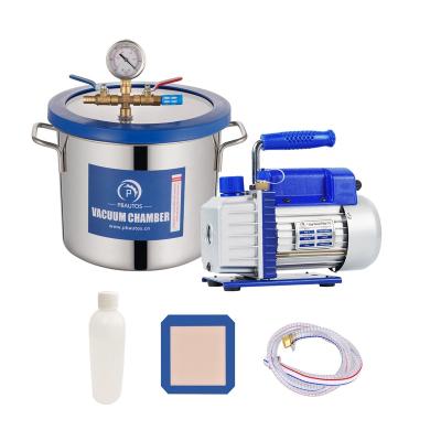 China Medicine Treating P PBAUTOS 3.5CFM and 2 Gallon 7.6L Vacuum Pump Stainless Steel Vacuum Well Vacuum Pump Set for sale