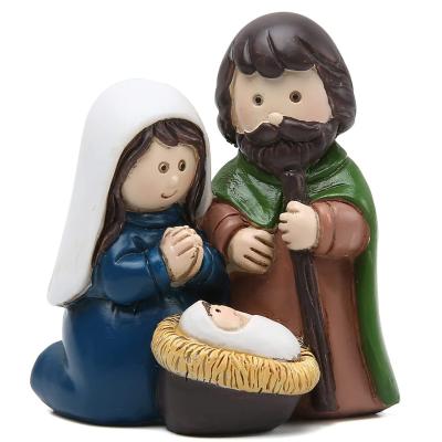 China Europe Nativity Sets For Christmas Family Resin Figurine Indoor Holy Decoration For Nativity Resin Statues Sculpture for sale