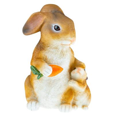 China Cute Europe Smart Garden Resin Garden Statue Decoration, Lawn Outdoor Yard Polyresin Figurine Sculpture Animal Ornament Decor, Rabbit for sale