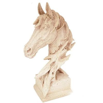 China Europe resin statue for home decor animal ornament carve horse head figurine wooden carving decorative sculpture handmade style for sale