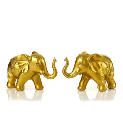 China Europe Pack of 2 Elephant Statue Sculpture Items for Shelf and Home Decor Good Luck Elephant Gifts for Women and Men for sale