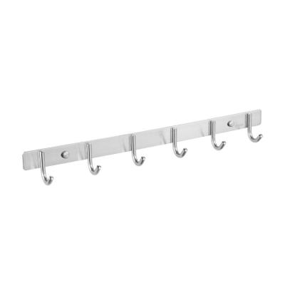 China Amazon Popular Stocked Hook Stainless Steel Wall Adhesive Metal Hanger with 4 Rod Hooks for sale