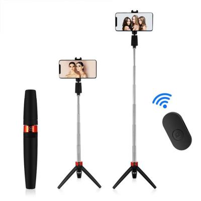 China Video camera atick in1 mini extendable wireless selfie stick y9 remote control built-in tripod for mobile phone holder for sale