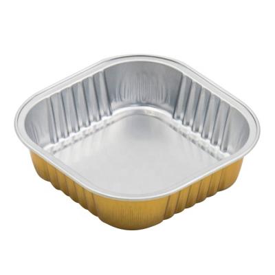 China Food 112x112x30mm Smooth Wall 220ml Aluminum Foil Colorful Square Baking Cups With Pet Lid CSQ220 YYSMALLCAP for sale