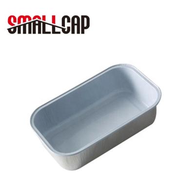 China Fresh Food 168x108x35mm Aluminum Foil Casserole Box Containers Inflight Meal Aircraft Use Ningbo Factory AL168108-W YYSMALLCAP for sale