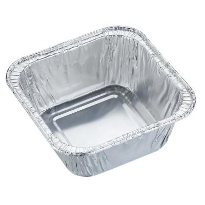 China Food 75x75mm Square Aluminum Foil Disposable Tin Small Cake Cup Cup Baking Pans With Lid Outside Algeria Ningbo SQ75F yysmallcap for sale