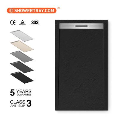 China Modern Square Resin Stone Shower Tray Solid Surface Anti-Slip Walk In Shower Tray for sale