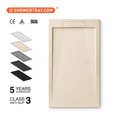 China Modern Popular Shower Tray Bathroom Showers Stone Solid Outdoor Shower Tray for sale