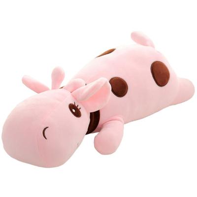 China Custom Christmas Promotional Cartoon Plush Kids Price Cute Soft Cute Soft Pink Baby Blue Stuffed Brown Giraffe Plush Rocking Animal Toy for sale