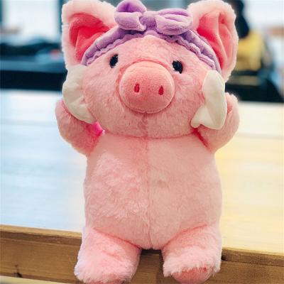 China Lovely Colorful Stuffed Animal Plush White Toy Soft Custom Pinky Cute Electric Pig Shape Baby Cooper Plush Toy for sale