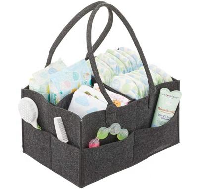 China Lightweight Popular Product Felt Nursery Storage Cart Tote Divided Storage Organizer Bag With Handle For Child for sale