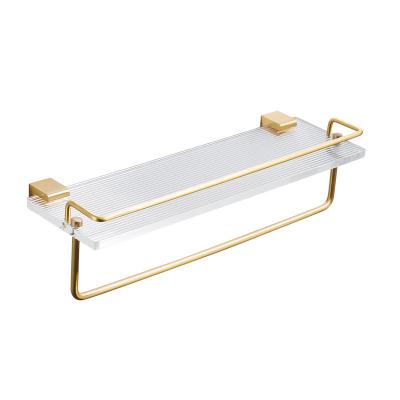 China Modern Chinese Manufacturer Aluminum Acrylic Alloy Rack Bathroom Corner Single Layer Shelf for sale