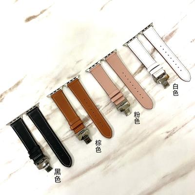 China Luxury Design Leather For Apple Watch Bands Leather Strap Material For Watch Series 7 6 5 4 3 2 1 44mm 42mm 40mm 38mm 41 45m Band for sale