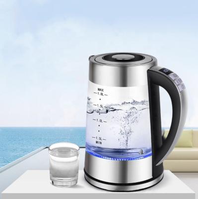 China Keep Hot Thermostat High Borosilicate Kettle 1.8l Glass-Glass Electric Kettles for sale