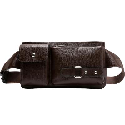 China Wholesale Water Proof Men PU Leather Belt Body Pack Business Phone Pocket Wallet Waist Cross Bag Waterproof With Multi Pockets for sale