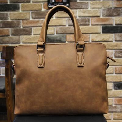 China Portable Leather Laptop Bags PU Leather Handbags Waterproof Briefcase Bag Office Bag for Men and Women for sale