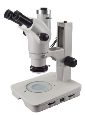 China Trinocular 8:3:1 Ratio stereo zoom microscope With 0.55× C - mount Video Adapter for sale