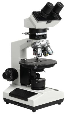 China 6V 20W Halogen Lamp Polarizing Optical Microscope Graduated Stage for sale