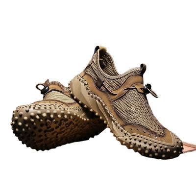 China Summer Breathable Designer Handmade Slip On Thick Sneakers Cavity Men's Casual Shoes Lightweight Sole Flats Loafers for sale