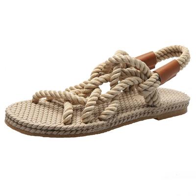 China Fashion trend sandals woman shoes braided rope with traditional casual style and creativity fashion sandals women summer simple shoes for sale