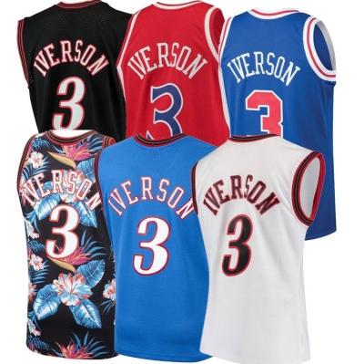 China Allen Iverson Best Quality Stitched Jerseys Customized Breathable for sale