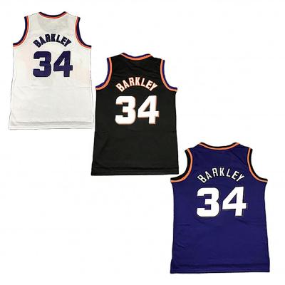 China Breathable Ready To Ship Charles Barkley Best Quality Stitched Basketball Tank Tops for sale