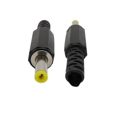 China 4.0 x 1.7mm Male Straight Wire Connector DC Power DC Plug Yellow Jack Adapter Black DC-005 for sale