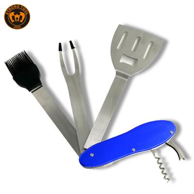 China Easily Cleaned Amazon Hot Sale Alumina Foldable 5 In 1 Multi Functional Tool BBQ BBQ Tools for sale