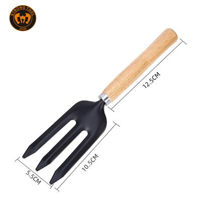 China Hot Selling Garden Stainless Steel Garden Tool Fork Spatula Rake With Wooden Handle for sale