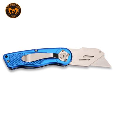 China Quick-Change Handle Professional Aluminum Utility Knife Custom Tool Three Blade Cutting Knife for sale