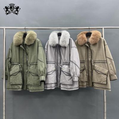 China Factory Direct Wholesale Anti-Shrink Real Janefur Fur Parka Coat Plus Size Women's Fur Parkas for sale