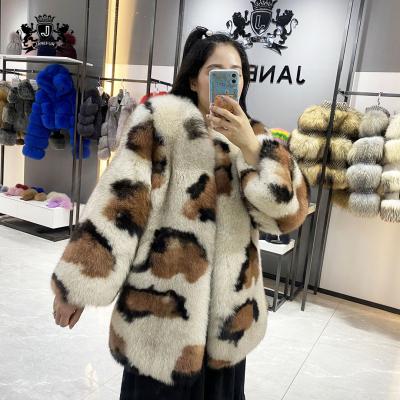 China New Wholesale Thick Warm Bubble Fox Fur Coat Women Anti-wrinkle Janefur Outerwear Real Long for sale