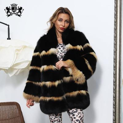 China New Design Women's Janefur Crop Winter Fox Fur Coat Thick Warm Fur Jacket Anti-wrinkle Real Fur Jacket for sale