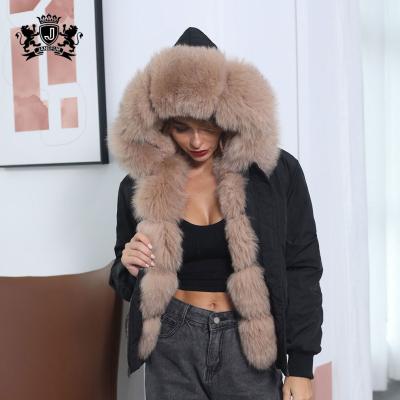 China New Fashion Anti-Shrink Fur Aviator Striping Wholesale Thick Winter Coat Ladies Fur Bomber Jacket Women for sale