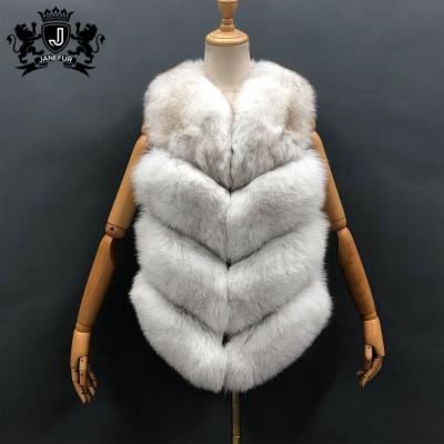 China New Fashion Janefur Anti-wrinkle Real Fur Vest Women's Natural Fox Fur Fur Vest for sale