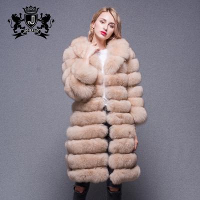 China Fashion Real Fox Fur Coat Hooded Fox Fur Coat Comfortable Anti-Shrink Fur Vest for sale