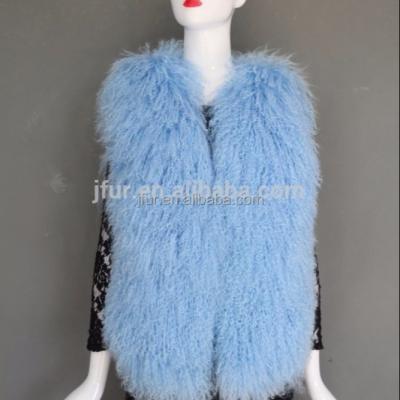 China Wholesale Women's Fur Waistcoat Breathable Winter Short Fur Real Real Mongolia Lamb Fur Gilet Vest for sale