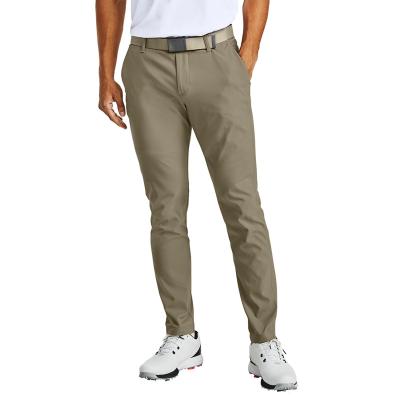 China Anti-static 100% Stretch Polyester Moisture Wicking Woven Fabric Golf Pants Custom Own Logo Men's Pants With Front And Back Pockets for sale