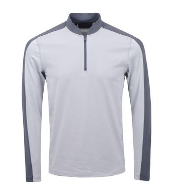 China Custom Viable Mens Color Block OEM 95% Sleeve 5% Polyester Spandex Long 1/4 Zip Golf Pullover Shirt for sale