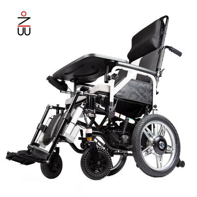 China Exercise Range 80KM Foldable Lightweight Lightweight Aluminum Alloy Electric Wheelchair Long For Adult Travel for sale