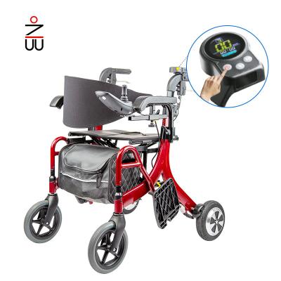 China Power Assist Elder Light Walker Electric Rollator Wheelchair Caddy for sale