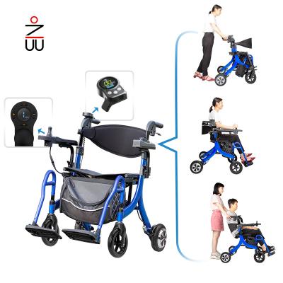 China Power Assist And Resistance Power Assist Aluminum Lightweight Top Electric Rollator Walker for sale