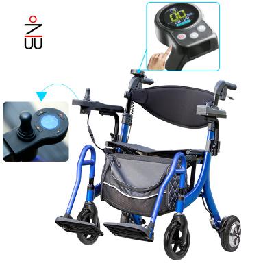 China Resistance Training Electric Power and Current Aid Folding Walker Rollator Caddy for sale